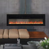 Electric Fireplace Media LED Wall Fire Wall Mounted / Standing Heater 40-100in