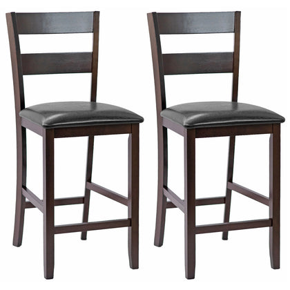 2X Upholstered Bar Stools PU Leather Counter Height Kitchen Dining Pub Chairs