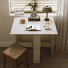 Drop Leaf Table Folding Dining Table With Mobile Wheels & Hidden Storage Shelf
