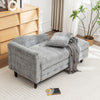 Left Armrest Chenille Chaise Lounge Indoor Lounge Sofa w/Hidden Storage &Pillow