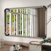 Rustic Metal Pipe Mirror Rectangular Decorative Wall Mirror with Attached Hanger