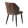 2 Pcs Brown Faux Leather Dining chairs Metal Leg Padded Seat Kitchen Chairs