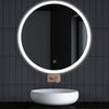 Round LED Mirror Bathroom With 3 Colour Lights Illuminated Touch Sensor Demister