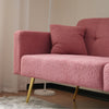 Fabric Sofa Bed Love Seat Sofa Settee Couch with Gold Metal Legs & Cushions Pink