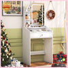 Small Dressing Table with LED Lighted Mirror Vanity Make up Desk Girls Dresser
