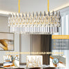 Luxury Clear K9 Crystal Chandelier Light Formal Rectangular Pendant Light Dining