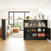 Kitchen Island Storage Cabinet w/ Extendable 360° Swivel Dining Table Bar Table