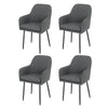 Set of 4 Modern Fabric Dining Chair Set Thicken Upholstered Kitchen Armchair