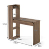 110 CM Study Writing Table with Side 4-Tier Storage Shelves-Oak