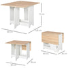 Foldable Dining Table Kitchen Drop-Leaf Table with Storage Shelf for 4-6 People