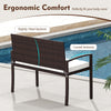 Metal Frame Outdoor Chair with Backrest & Armrests-White