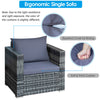 3 PCS Patio Wicker Bistro Set Outdoor Rattan Sofa Set Conversation Furniture