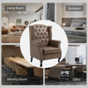 Chesterfield-style Wing Back Armchair Tufted Accent Chair Brown