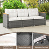 3-Seat Patio Couch Sofa PE Rattan Wicker Outdoor Loveseat Furniture Set