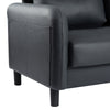 Black Ergonomics 2 Seater Sofa Modern High Back Fabric Couch Wood Legs 2 Pockets