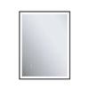 LED Bathroom Mirror with Demister Dimmable Lights Black Aluminum Frame 600×800mm
