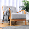 Armchair Stylish Modern Living Room Accent Chair Wood Frame Armchair Grey Sofa