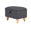 Footstool Fabric Linen Ottoman Bench Seat Foot Rest Stool Chair Storage Box
