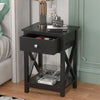 Retro Vintage Sofa Side Stand Table Bedside Cabinet Nightstand One Drawer Shelf