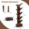 10-Tier Wooden Bookshelf Tree Shaped Display Storage Rack Utility Organizer Rack
