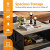 2-Tier Square Wood Coffee Table with Storage Shelf Center Table for Living Room