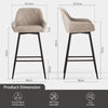 Bar Stools Set of 2 Faux Suede/ PU Leather Breakfast High Chairs Kitchen Pub