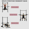 Adjustable Squat Rack with Pull-Up Bar and Barbell Bar for Home Gym