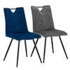 Dining Chairs 2 New Velvet / Faux Leather Seat Metal Legs Dining room Chair