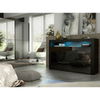 155cm Modern TV Unit Sideboard Cabinet | Black High Gloss Doors | Free LED