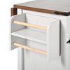 Rolling Kitchen Island Storage Trolley with 2 Drawers & Cupboard Dining White