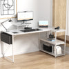 Flamaker Office Desk L Shaped Corner Desk Gaming Desk Home w/ Storage Shelves