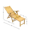 Folding Sun Lounger Garden Bamboo Chair Bed Outdoor Patio Recliner Headrest NEW