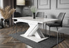 Extendable Table 140-180x80cm Kitchen White Marble Effect