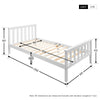Single Bed Frame White Solid Pine Wood Bed 3FT 190x90cm Adults Kids Bed Bedroom