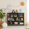 3-tier Open Bookcase Modern 8-Cube Bookshelf Wooden Storage Display Cabinet