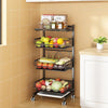 3/4/5 Tier Kitchen Trolley Storage Rack Cart Slim Rolling Trolley W/ Wheels