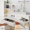 4 Drawers White Dressing Table Set Makeup Desk with Mirror Stool Shelf Storage