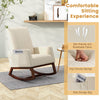 Modern Rocking Chair Upholstered Fabric Armchair Accent Glider Rocker Chair