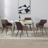Set of 2 Brown Faux Leather Dining Chairs Armchair Kitchen Restaurant Modern