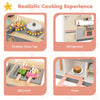 Kids Play Kitchen Set Toddlers Wooden Pretend Kitchen Toy Set w/ Refrigerator