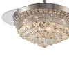42" Ceiling Fan Light LED Crystal Chandelier Fan Lamp 3 Color Changing w/Remote