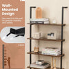 6-Tier Ladder Shelf Open Display Shelf with Metal Frame-Coffee