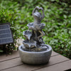 Solar Power Water Fountain Garden Water Feature with LED Light Indoor Outdoor