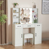 Dressing Table With Drawers Mirror Stool Set Makeup Desk Vanity Table Bedroom UK
