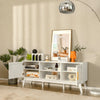 TV Stand for TVs up to 65” Media Console Table w/Adjustable Shelf 2-door Cabinet