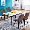 Set of 2 Faux Leather/Suede Dining Chairs Metal Legs Reception Restaurant Chair