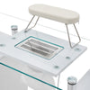 Manicure Nail Table with Glass Top Salon Beauty Station Technician Storage Desk