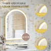 Gold Arch LED Lighted Bathroom Mirror Wall Makeup Desk Table LED Anti-fog Mirror