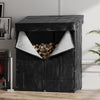 Outdoor Wooden Log Store Metal Garden Shed Firewood Stacking Storage w/ PE Cover