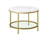 Coffee Table, Living Room Table, Sofa Cocktail Table Faux Marble Round